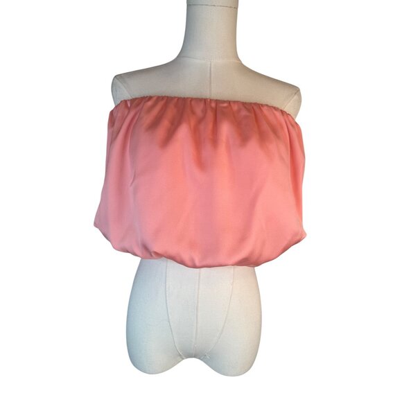 2/$30 NWT WAYF Off-Shoulder Pink Medium Chiffon Top Dainty - Picture 7 of 13